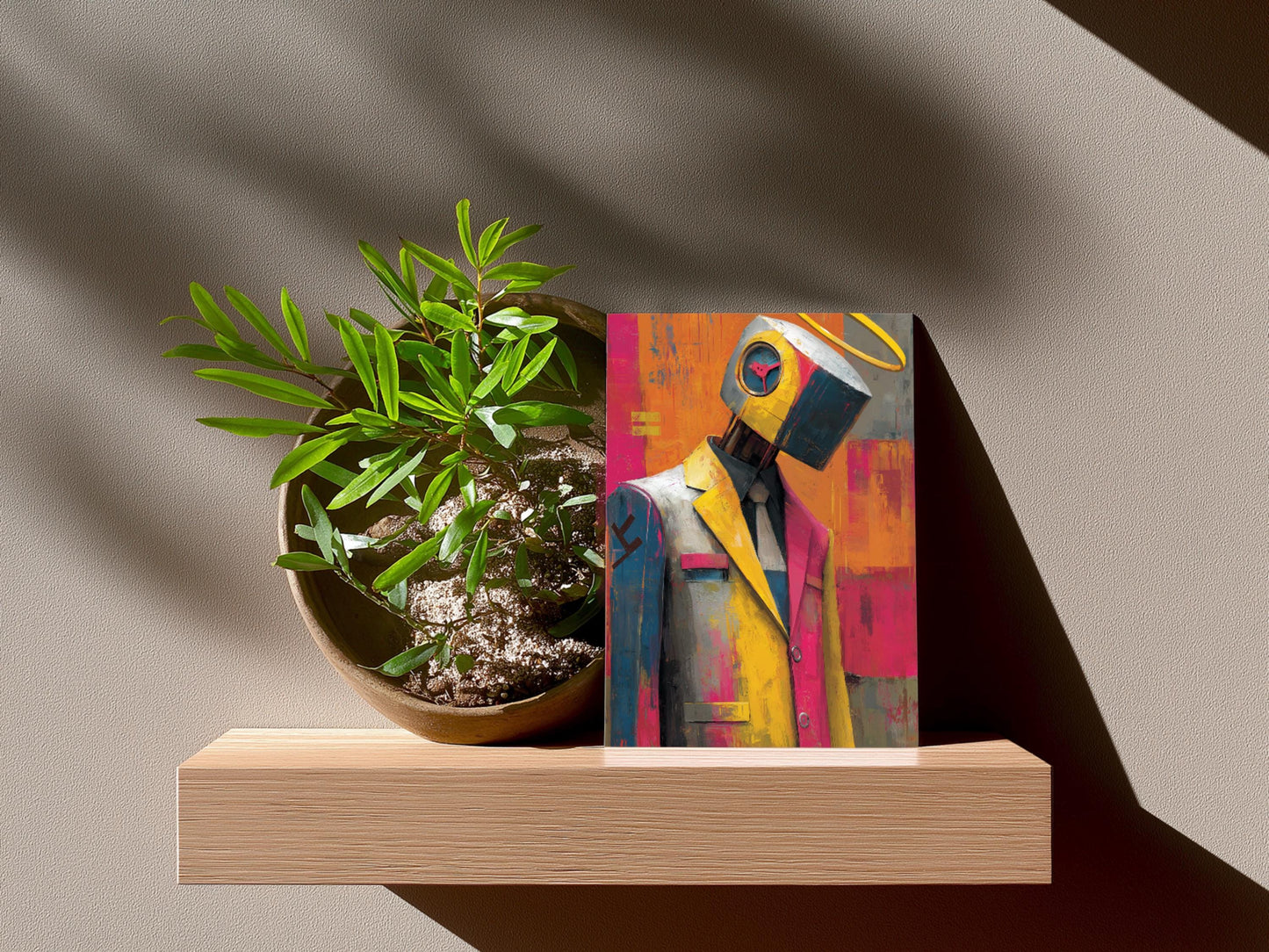 Abstract Robot Art Print | Clockwork Saint, Modern Surrealist Decor