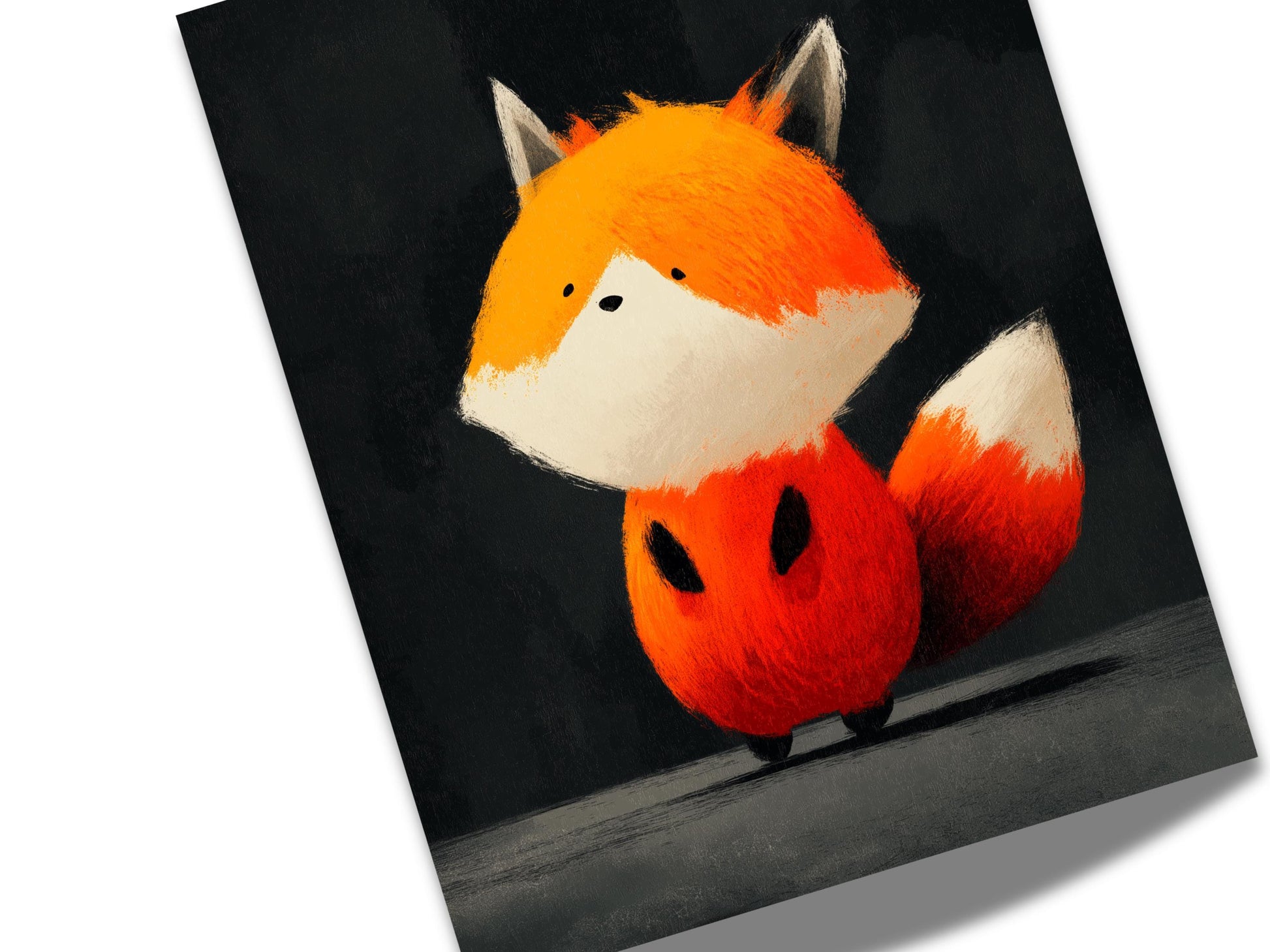 Chubby Fox Art Print | Whimsical Animal Illustration, 8x10 Matte