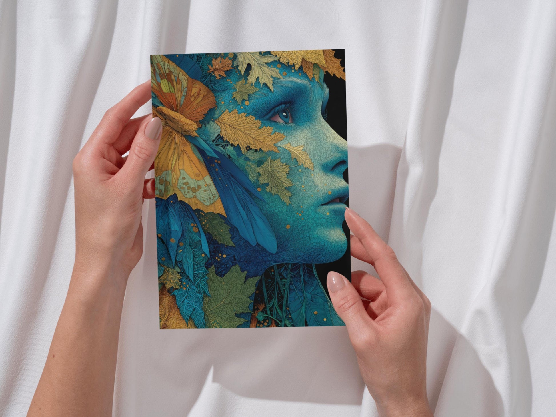 Forest Dreamer Art Print | Turquoise Nature Goddess Wall Decor