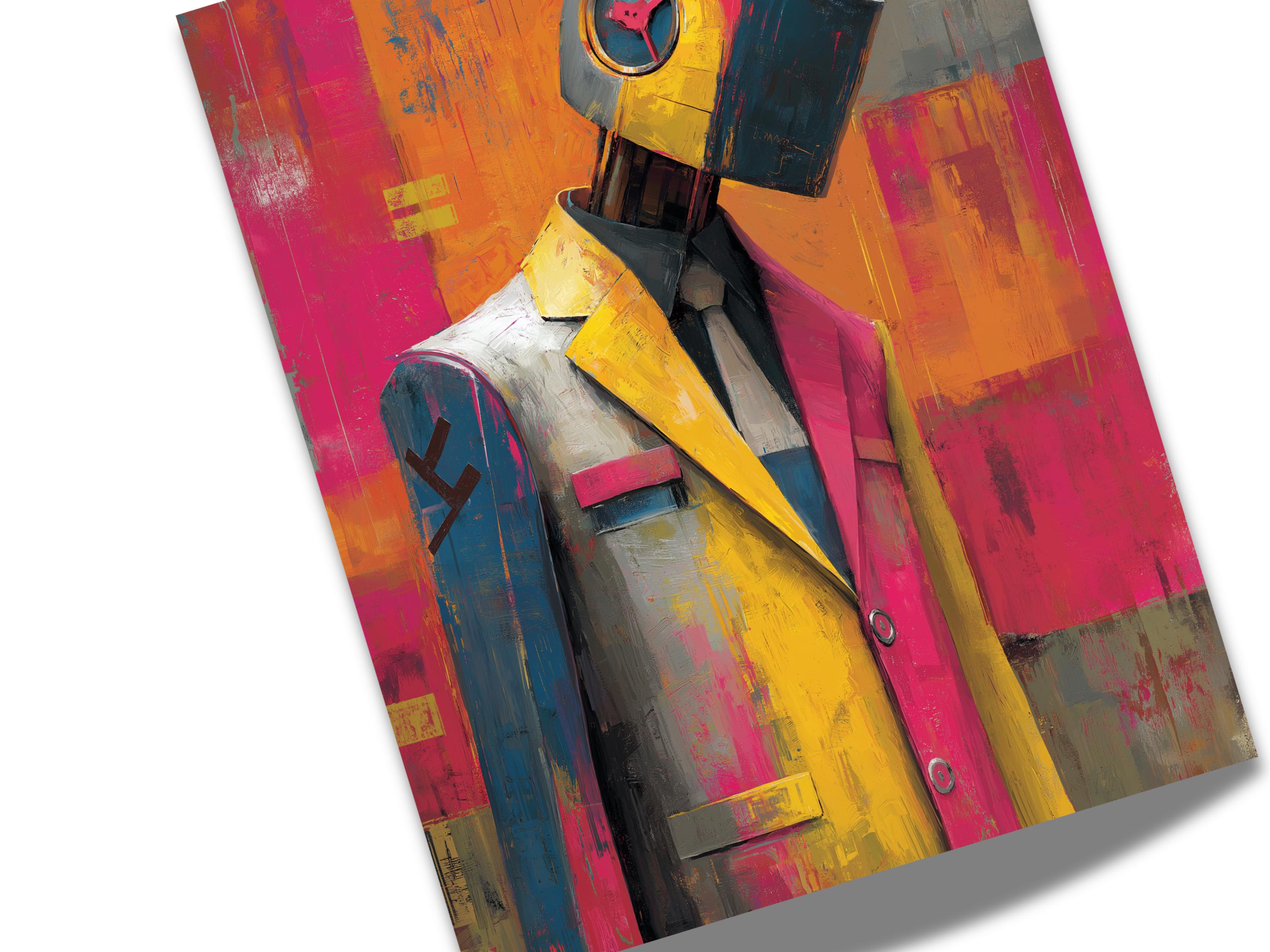 Colorful Abstract Art | Wall Decor | Abstract Robot Art | “Clockwork Saint” | Art Print