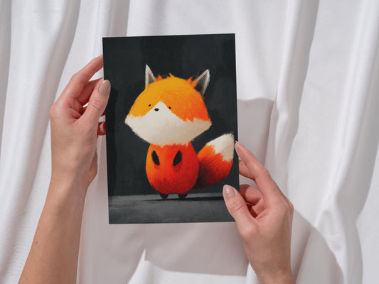 Chubby Fox Art Print | Whimsical Animal Illustration, 8x10 Matte