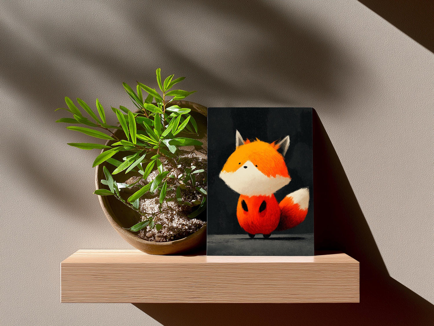 Chubby Fox Art Print | Whimsical Animal Illustration, 8x10 Matte
