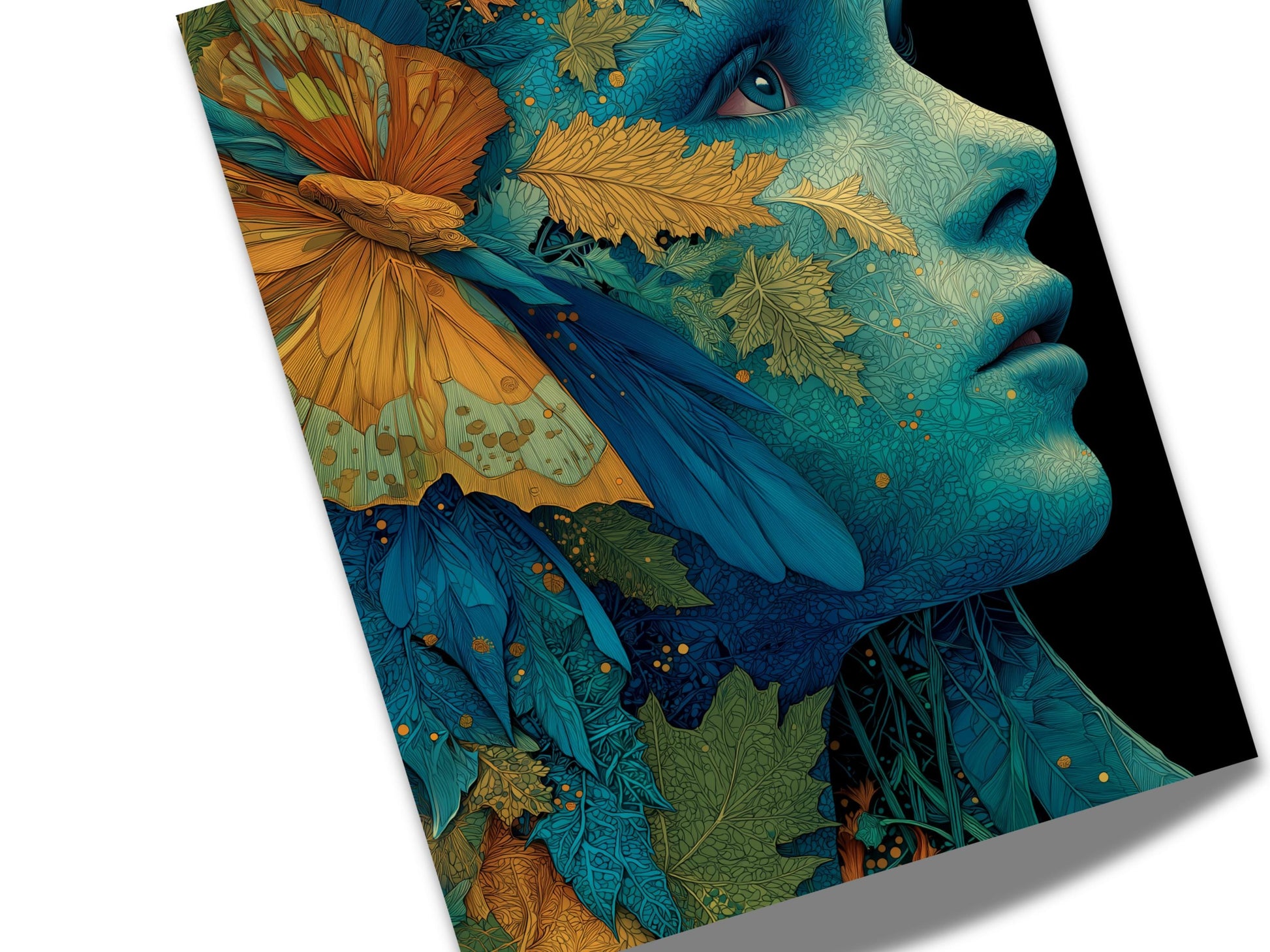Forest Dreamer Art Print | Turquoise Nature Goddess Wall Decor