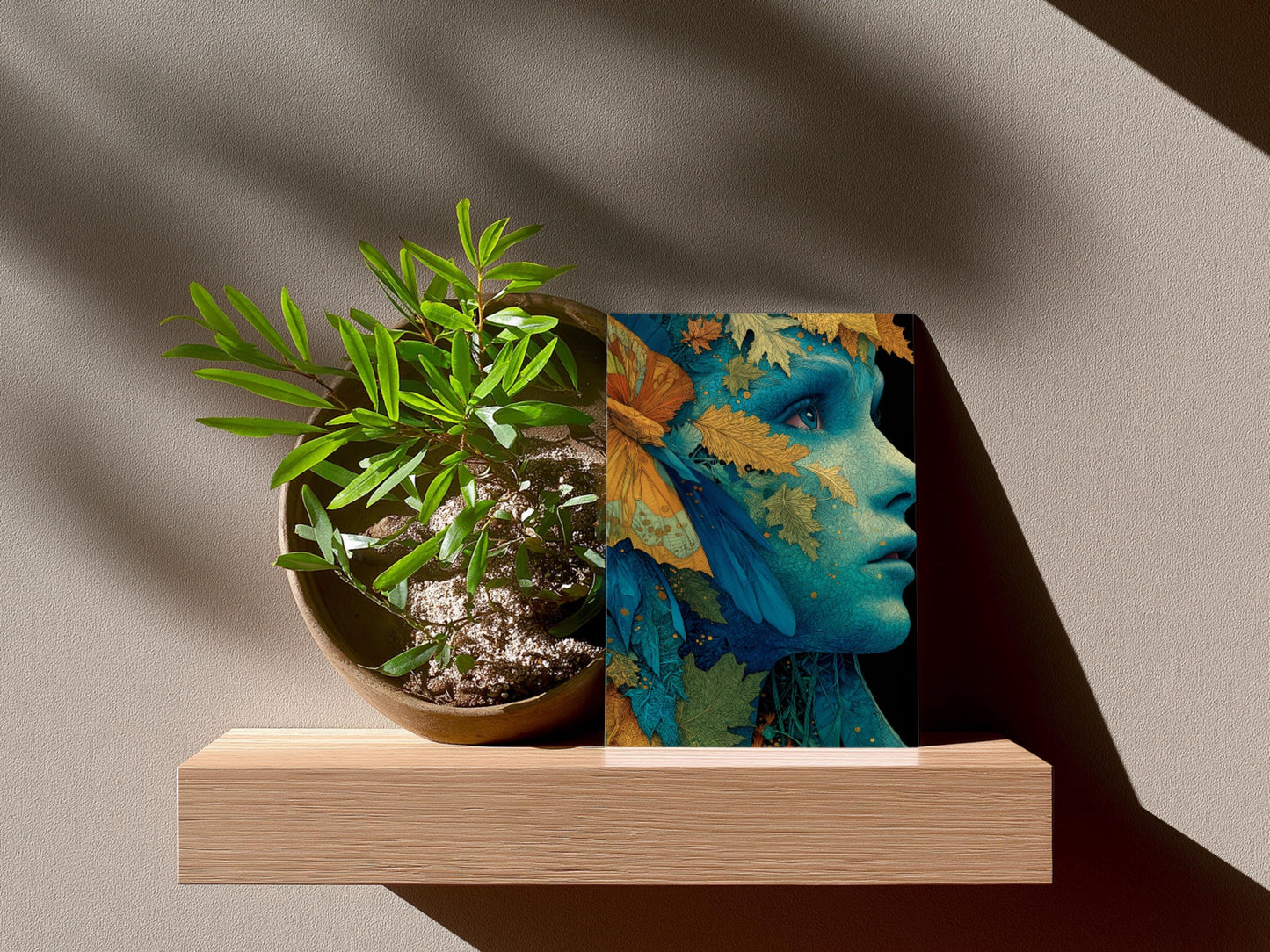 Forest Dreamer Art Print | Turquoise Nature Goddess Wall Decor
