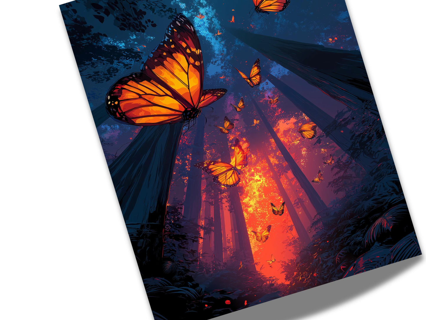 Colorful Abstract Art | Wall Decor | Butterfly Scene | “Sunset Flight” | Art Print
