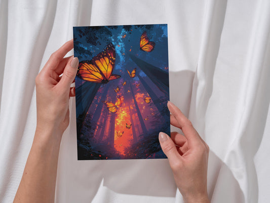 Colorful Abstract Art | Wall Decor | Butterfly Scene | “Sunset Flight” | Art Print