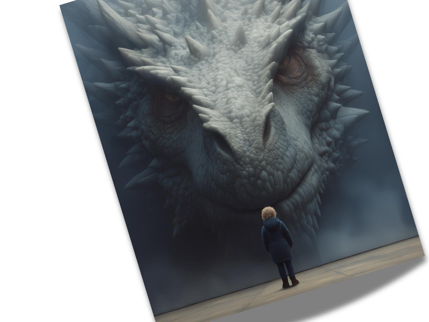Colorful Fantasy Art | Wall Decor | Dragon Scene | “Facing Fear” | Art Print