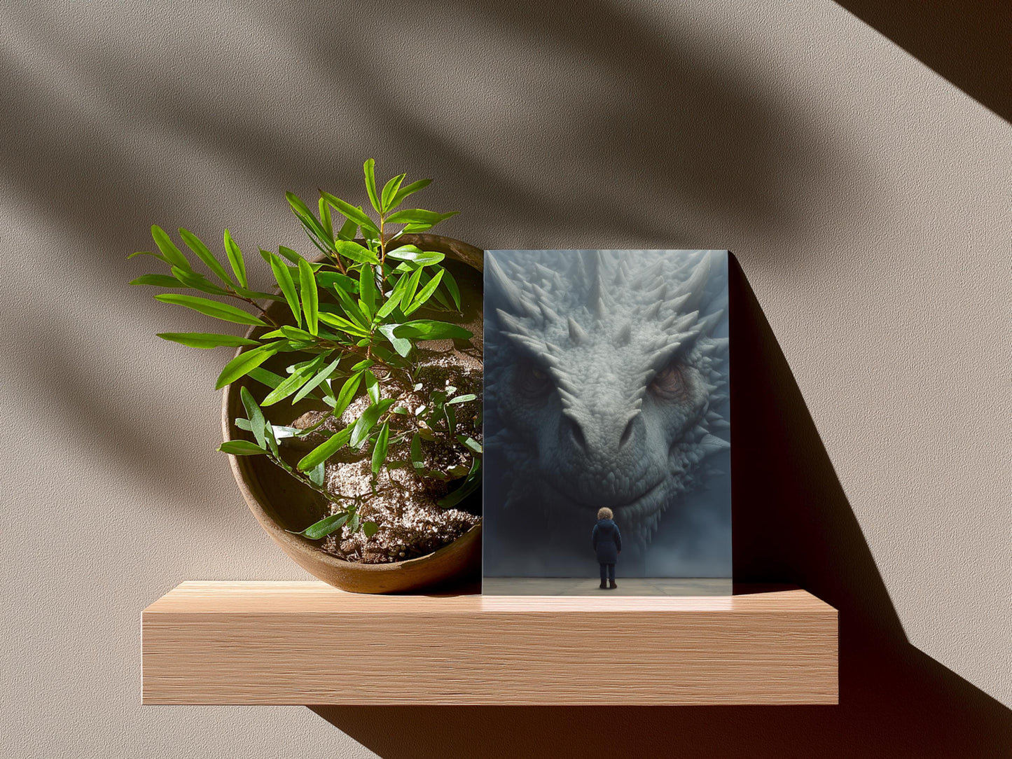 Colorful Fantasy Art | Wall Decor | Dragon Scene | “Facing Fear” | Art Print