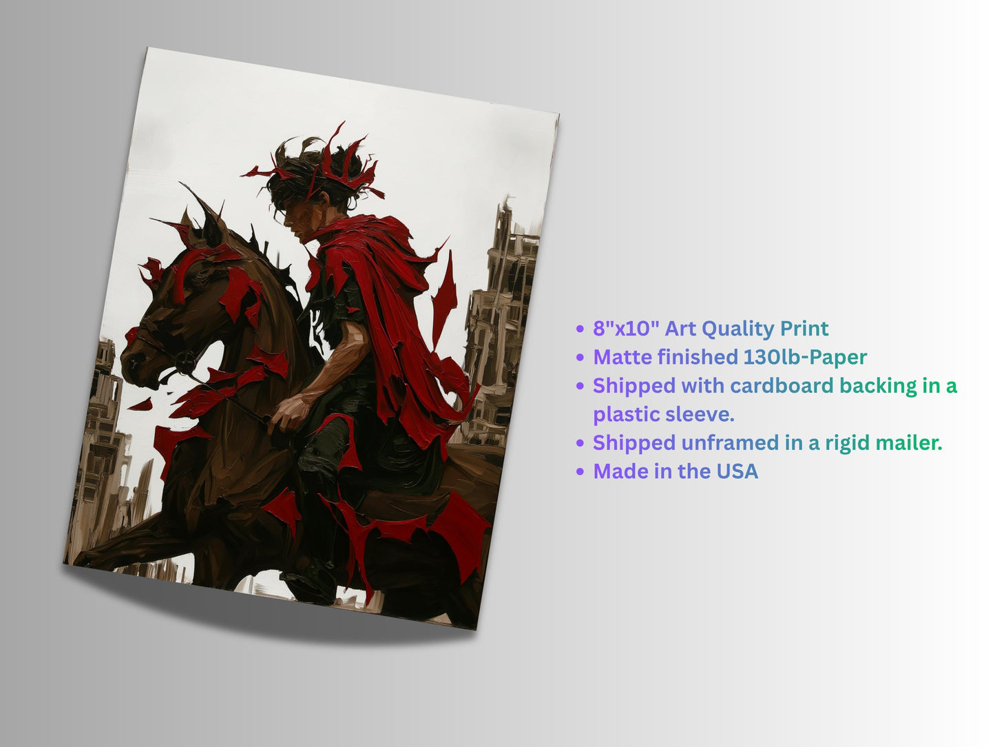 Colorful Fantasy Art | Wall Decor | Hero Scene | “Forgotten Hero” | Art Print