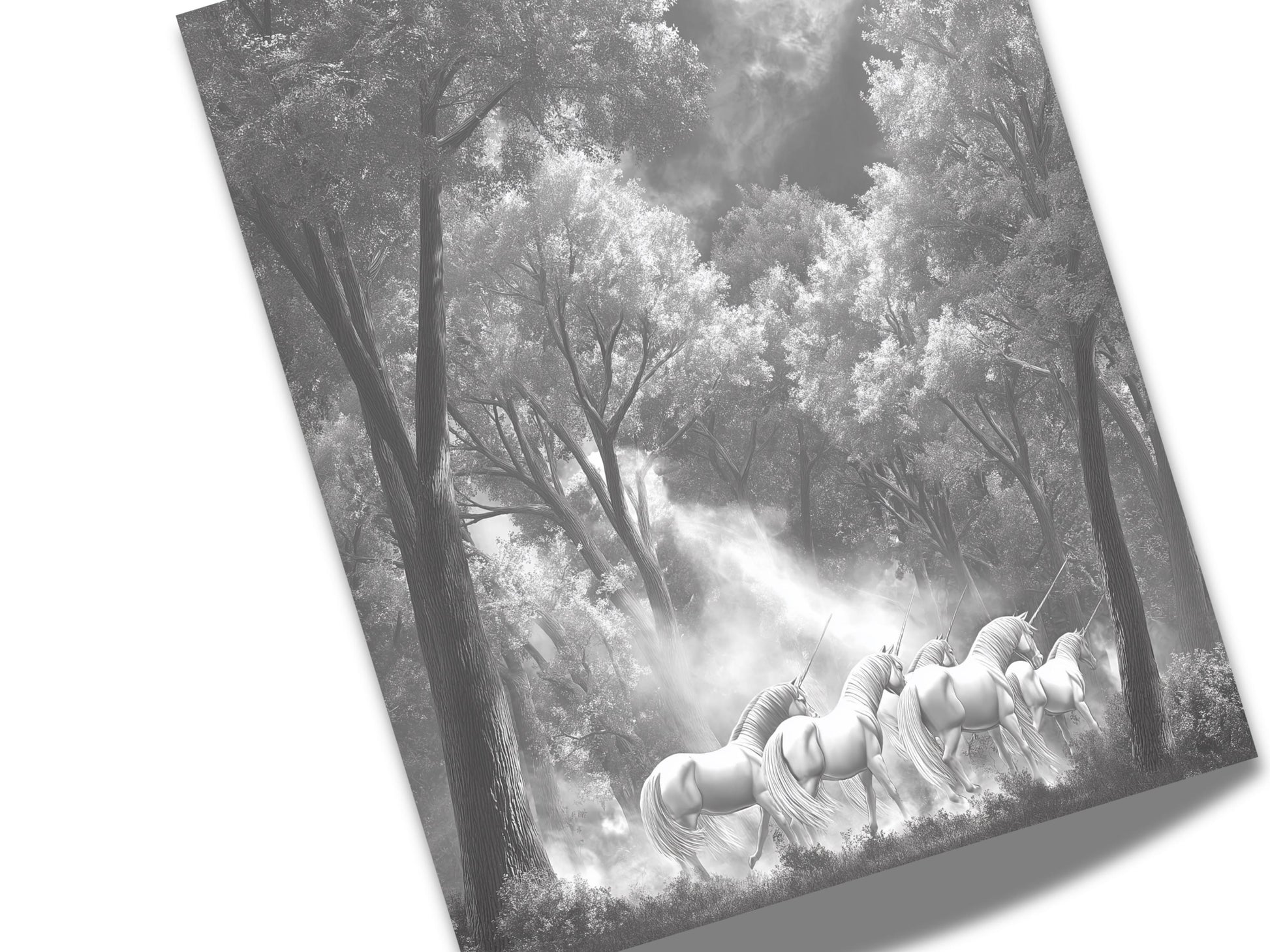 Stunning Fantasy Art | Wall Decor | Unicorn Scene | “Silver Grove” | Art Print