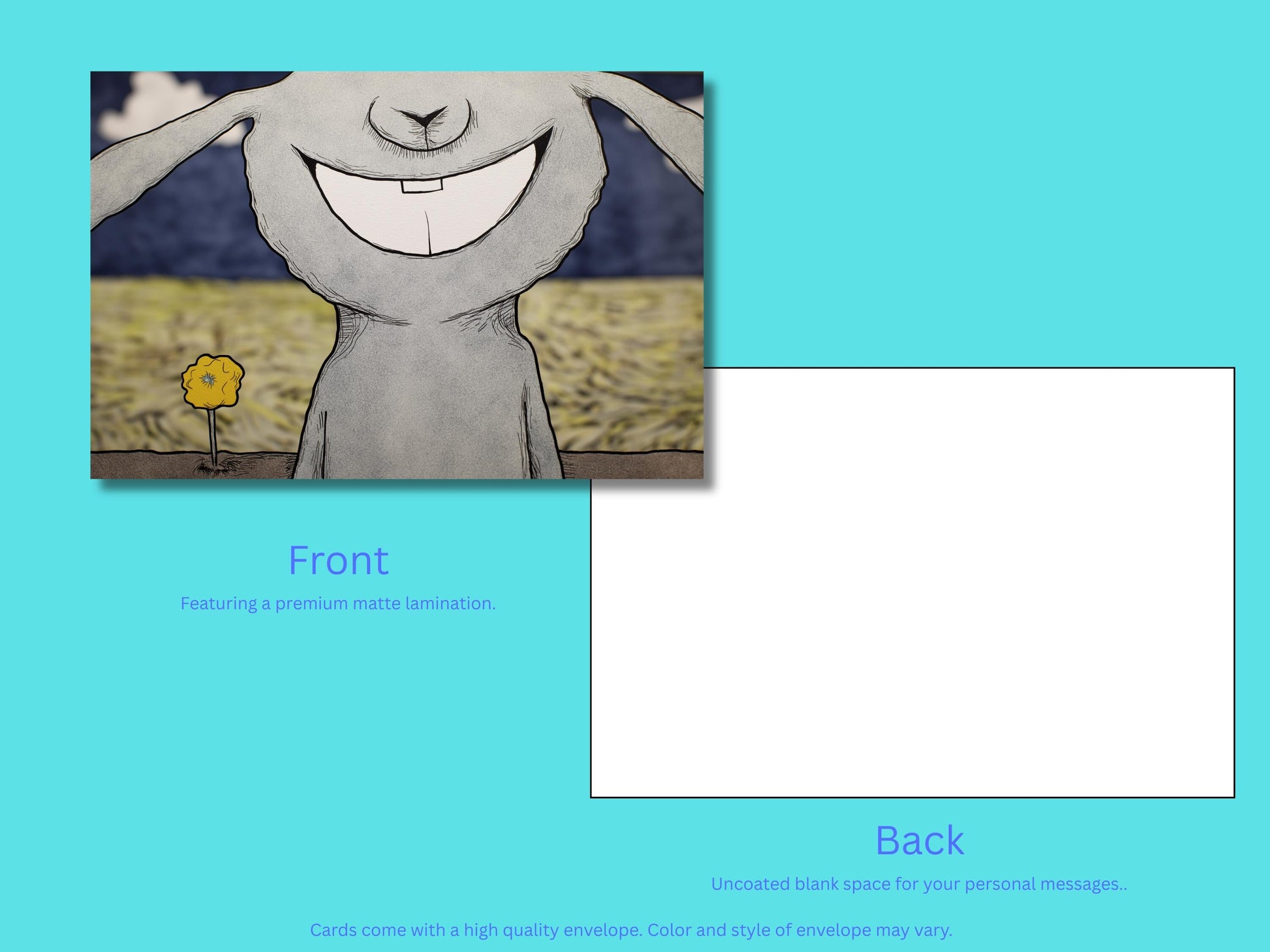 Whimsical Illustrated Notecard Set – Quirky Storybook Art Cards with Colored Envelopes